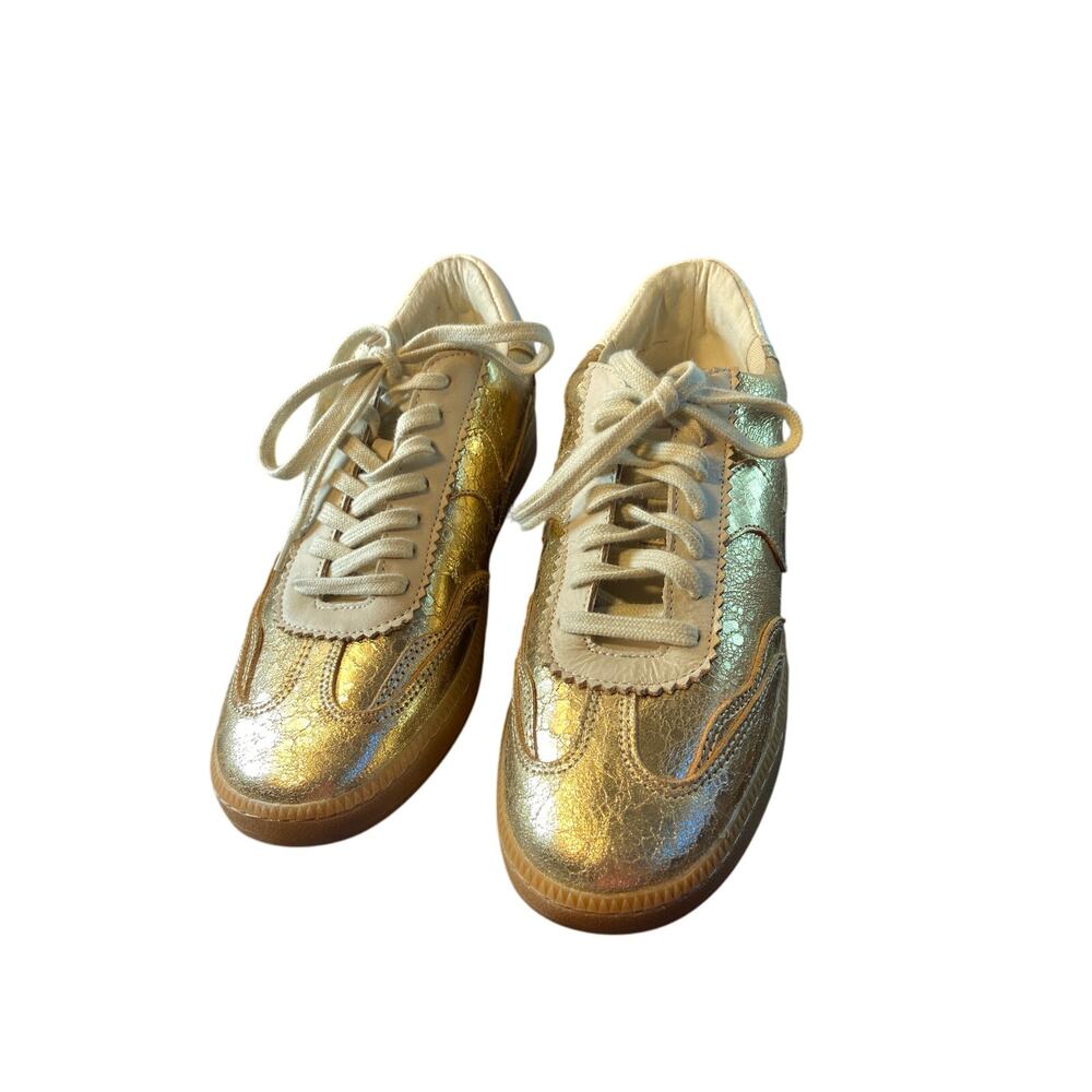 Dolce Vita Metallic Gold Low-Top Athletic Sneakers